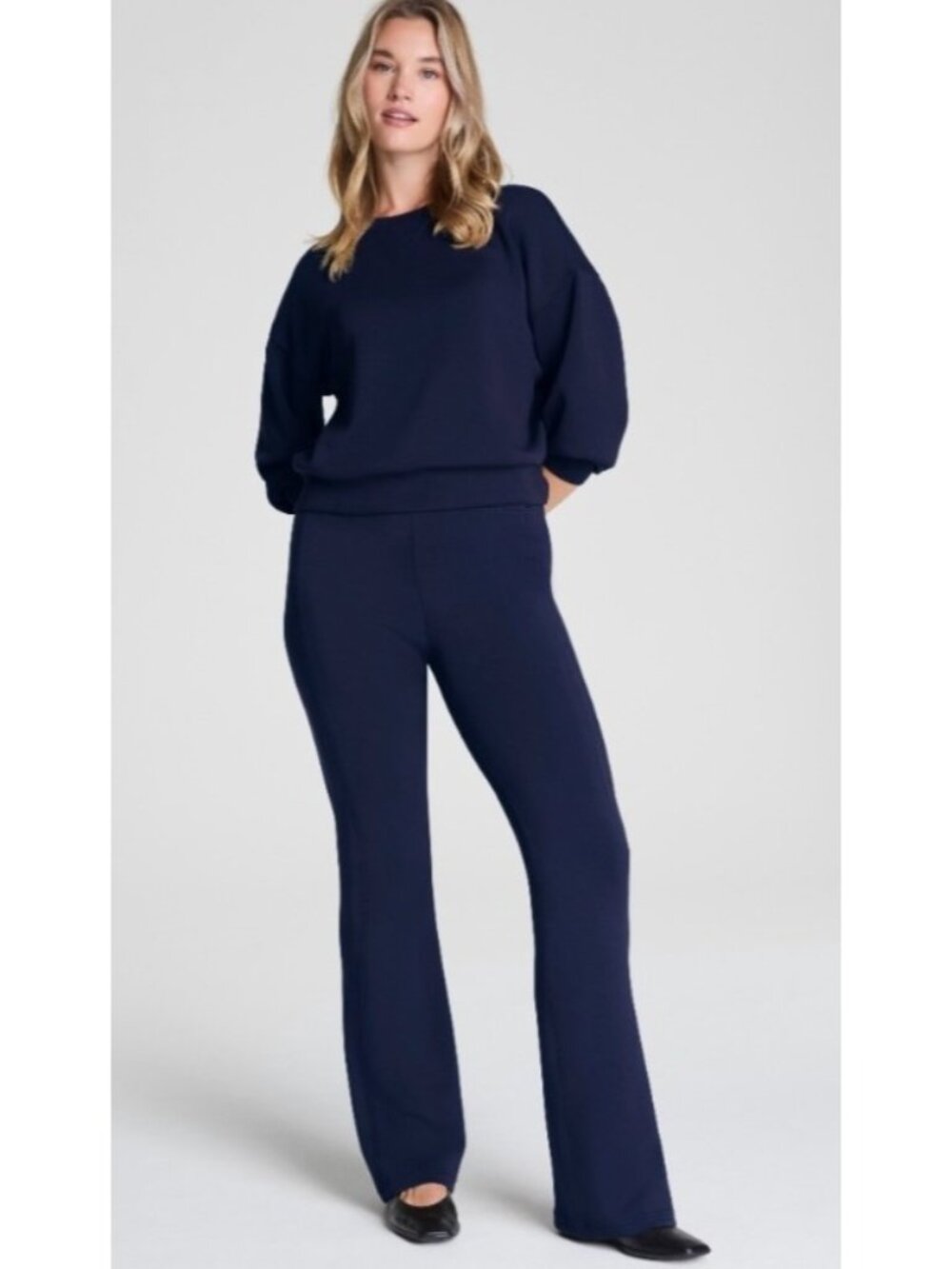 NEW Spanx Air Essentials Slim Flare Pants Timeless Navy Pull-On Lightweight 2X